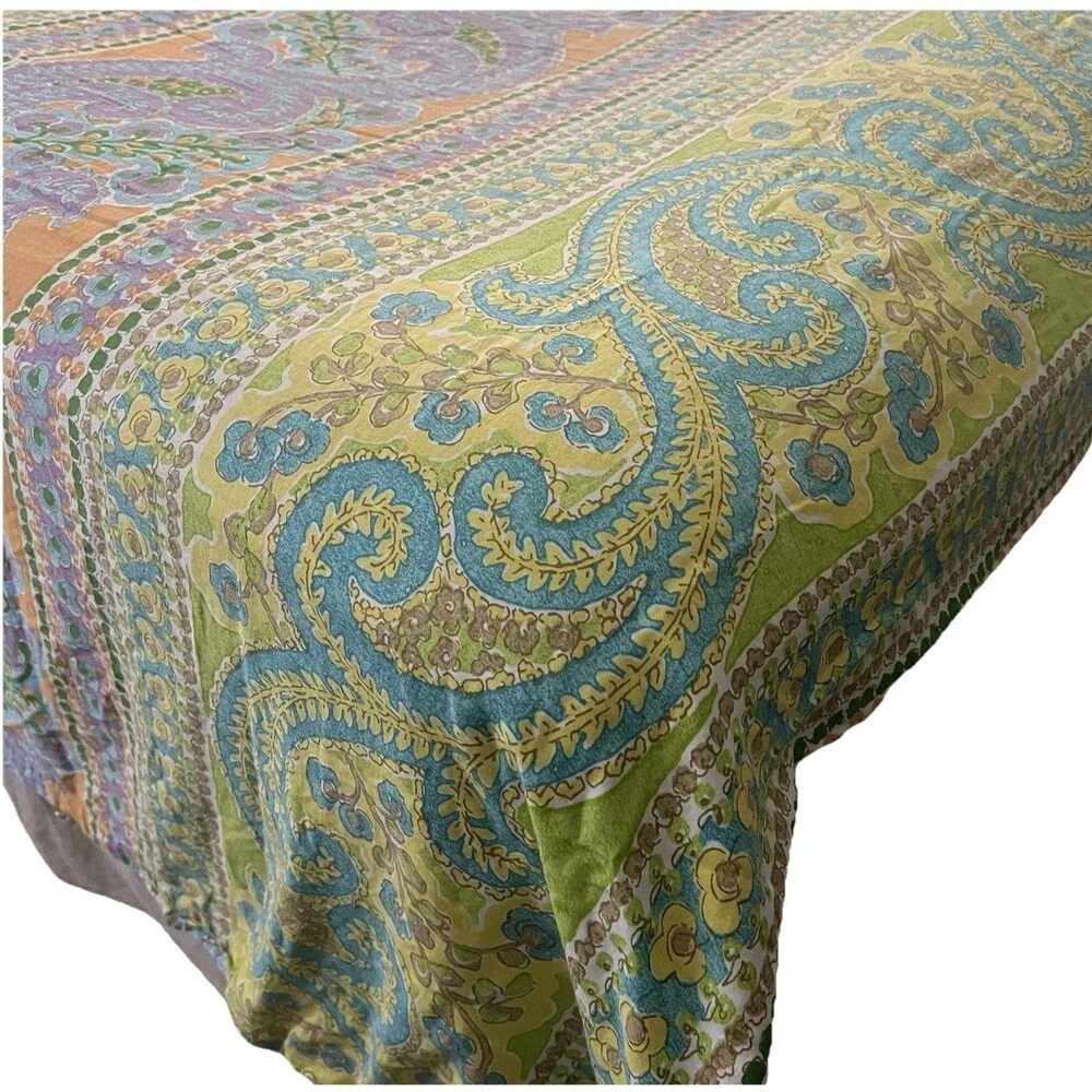 Echo Design Calypso Queen Duvet Cover Multi Color Paisley Reversible Cotton Boho - Picture 5 of 11